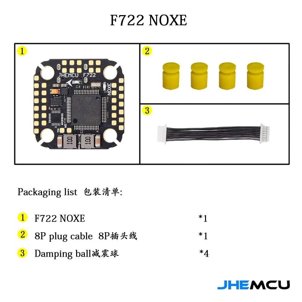 JHEMCU F722 NOXE FC ICM-42688-P 3-6S STM32 TYPE-C For ELRS TBS CRSF SBUS IBUS DSM2 DSMX FPV drone 20X20MM