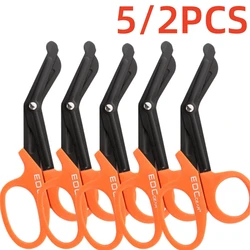 2/5PCS Medical Rescue Scissors Plastic Handle Stainless Steel Wound Gauze First Aid Scissors Practical Outdoor Nurse Scissor