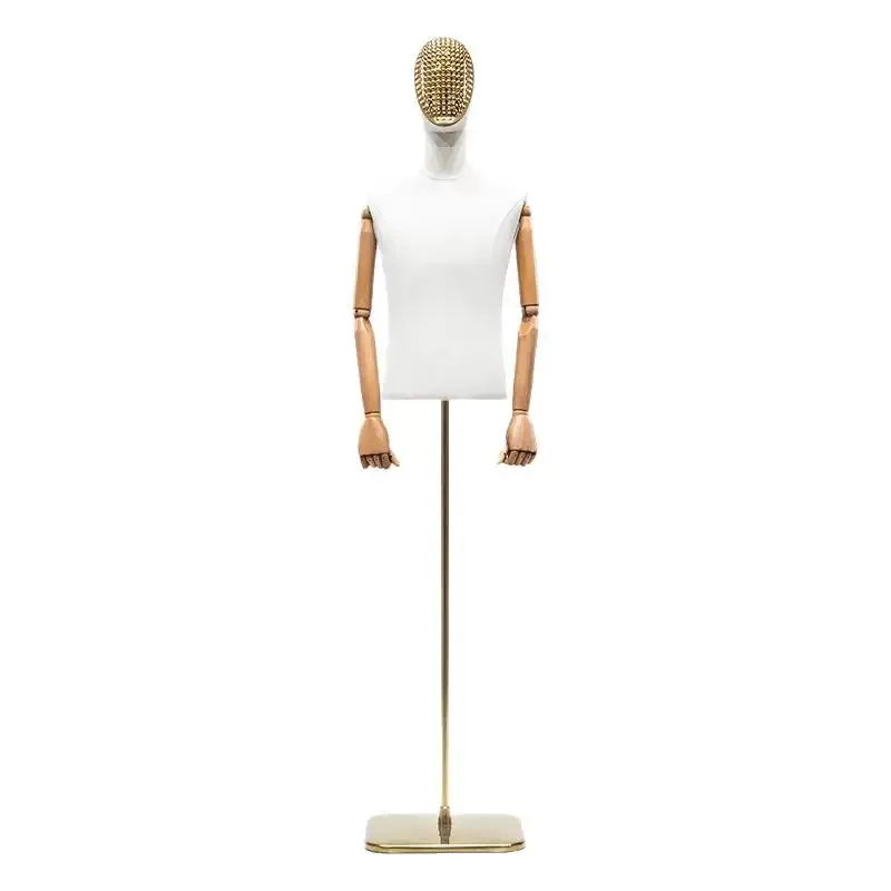 Clothing store granular face model props, male half-body dummy stand, men's clothing store window display model display rack, fu