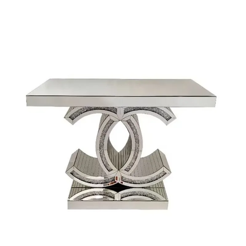 

Hot-selling rose gold, glass mirror entrance table, storage table, case decoration table