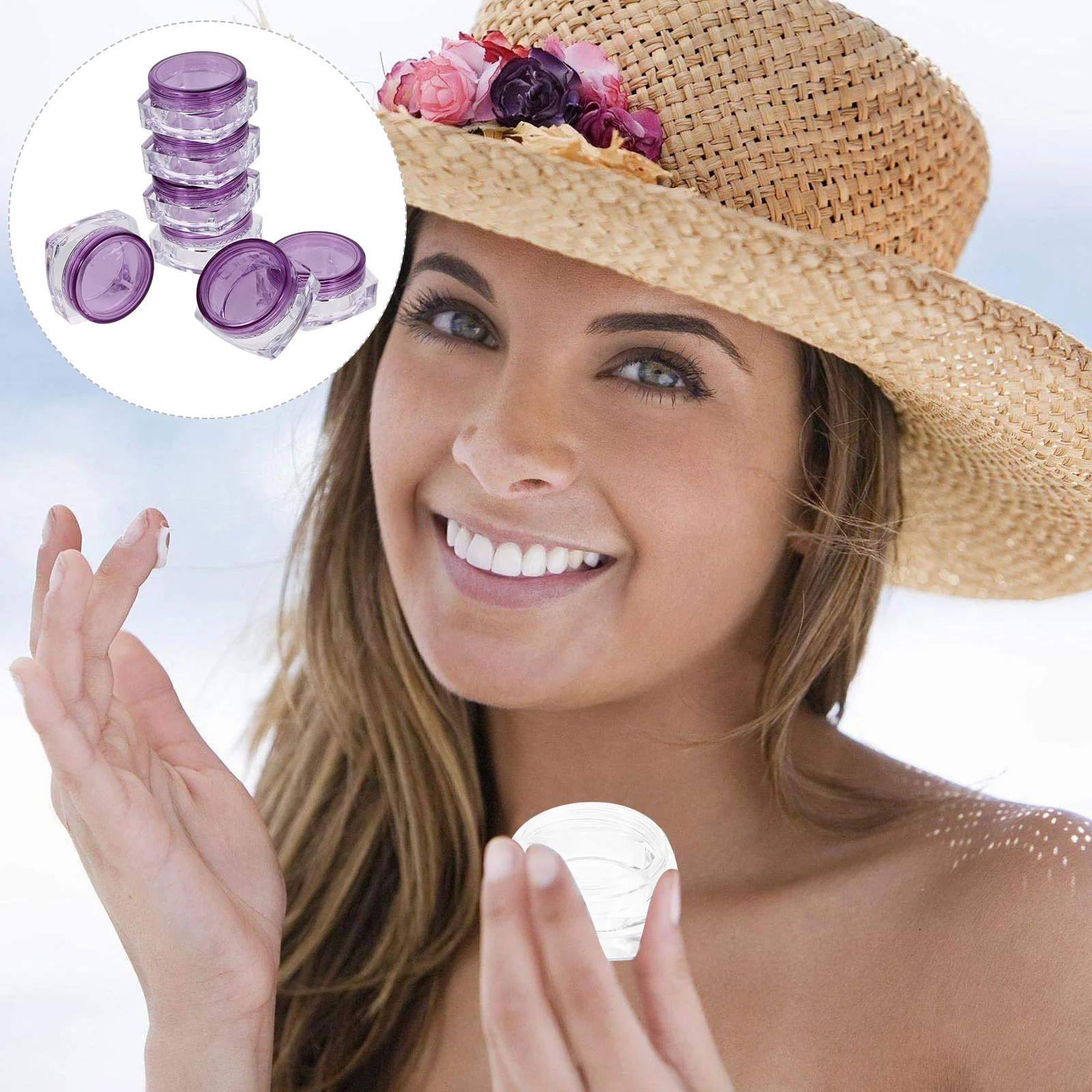 

24Pcs Plastic Refillable Cream Jars Small Leak Proof Wide Mouth Storage Containers Travel Face Cream Face Creams Jar