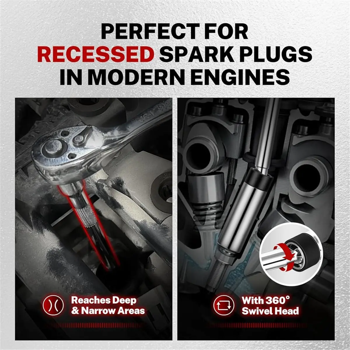 A935P ~6 Piece Magnetic Swivel Socket Set, 3/8-Inch Drive, 9/16'', 5/8'', 14mm, 16mm, 6 & 12 Point
