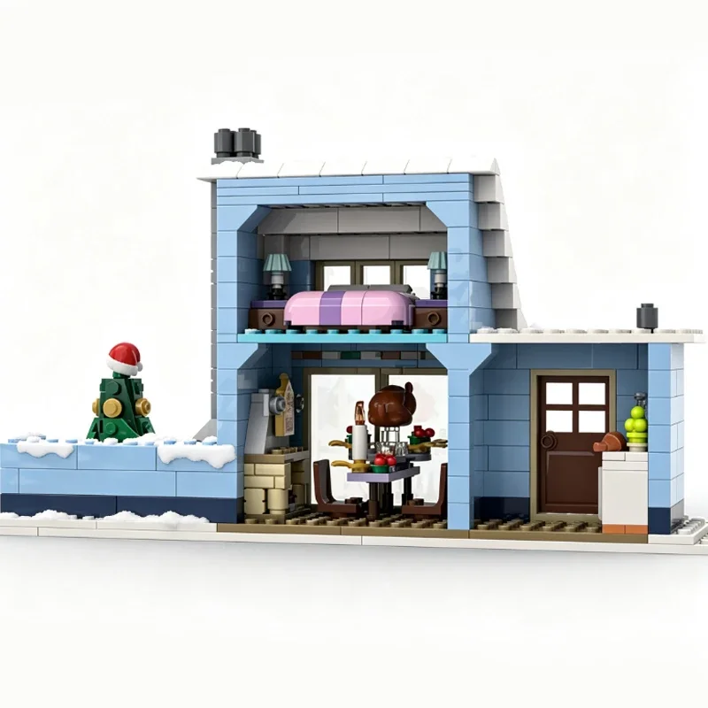 QWERT Street View Model MOC Building Bricks Winter Mountain Villa Modular Technology Toys Suit Display Christmas Holiday Gift