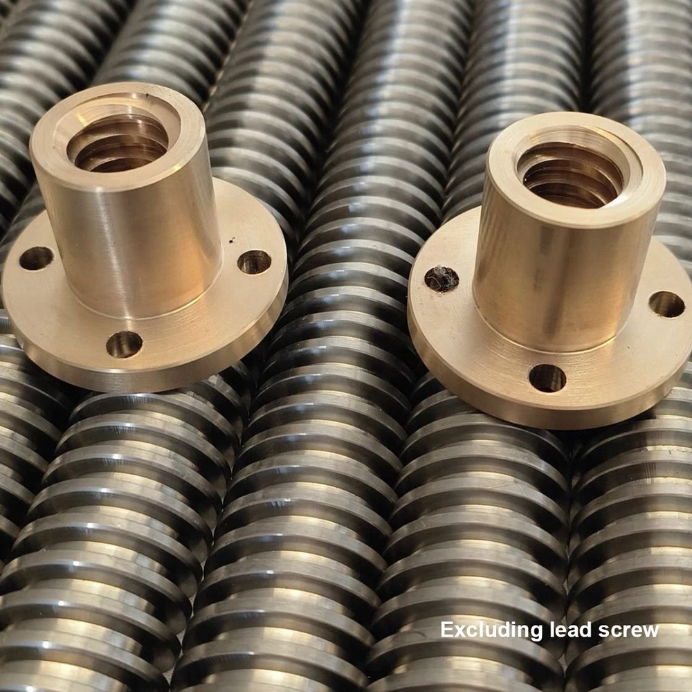 1PCS Round Copper Nut Flange Trapezoidal Screw Nuts T10 T12 T14 T16 T18 T20 T22 T24-T40 For T-Shaped Screws CNC 3D Printer