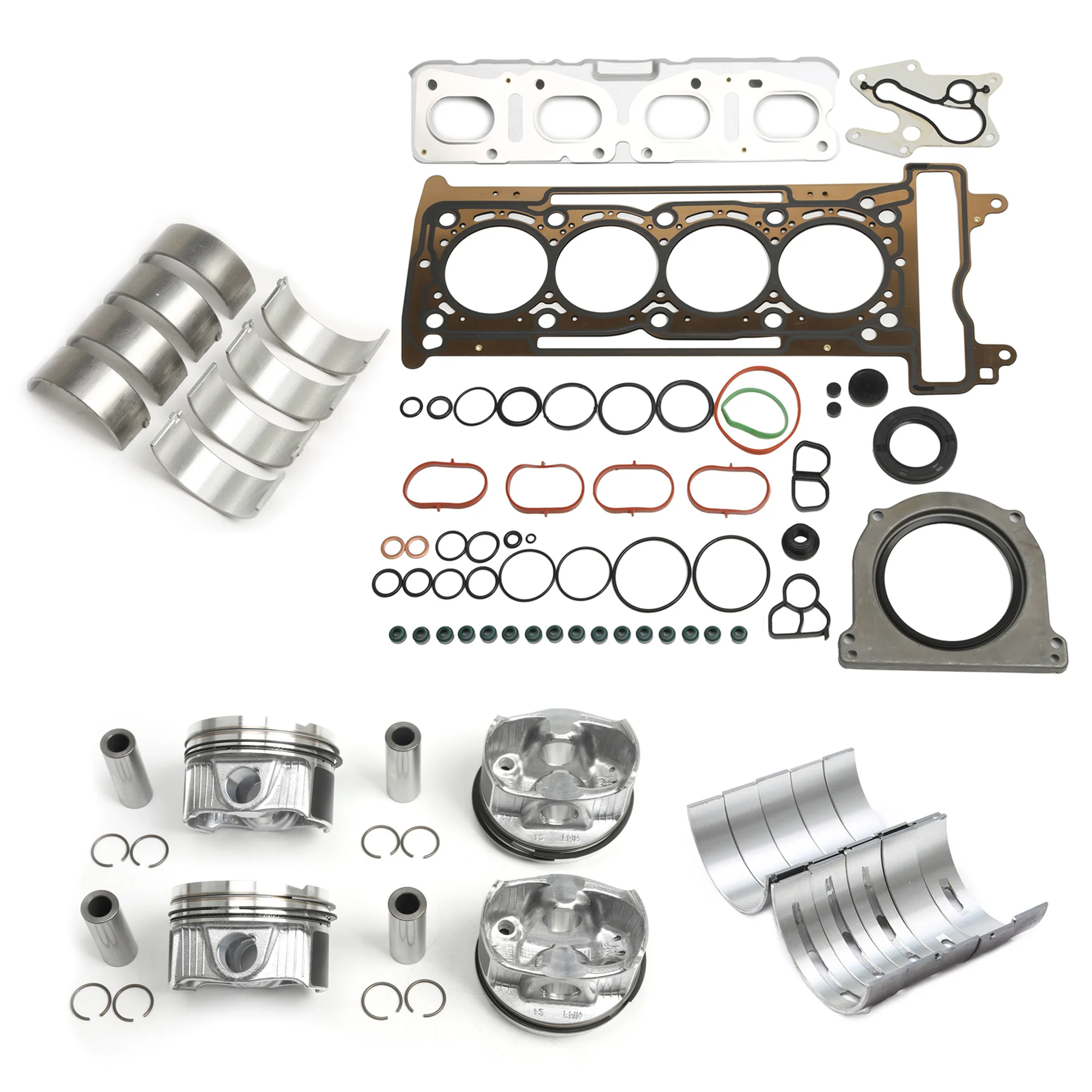 M264.915 2.0T Cylinder Head Seal Gasket Kit Piston & Rings Main Con Rod Bearing for Mercedes-Benz W205 S205 C205 W213 C200 E260