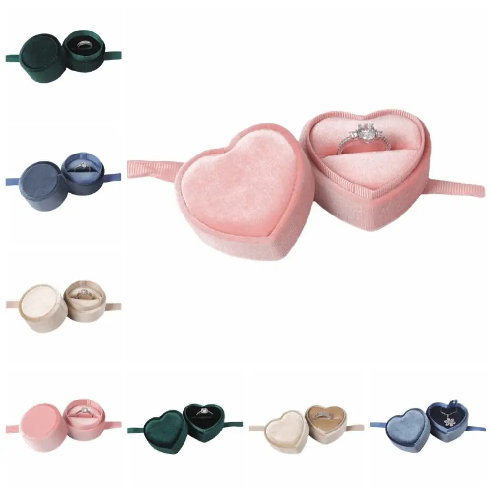 

Fashion Round Jewelry Box Handmade Heart Shape Gift Box Velvet Jewelry Display Jewelry Display
