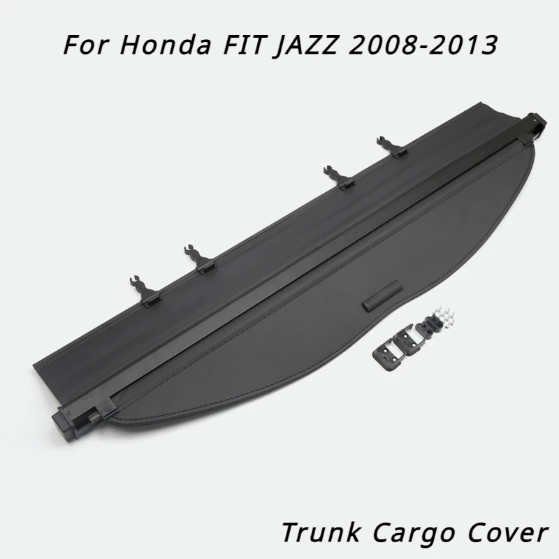 Trunk Cargo Cover For Honda FIT JAZZ 2008-2013 Security Shield Rear Luggage Curtain Retractable Partition Privacy Car Accessorie