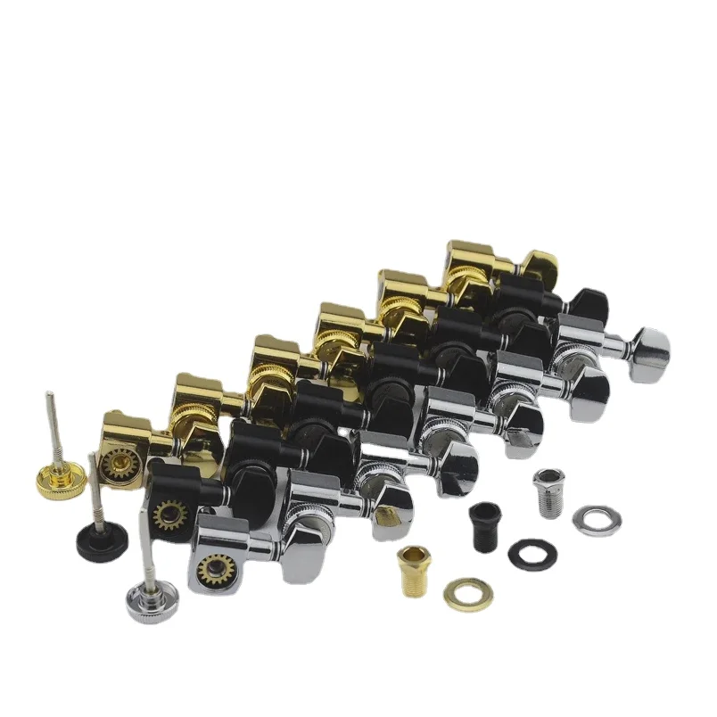 

1 Set 6/7/8 Strings No Screw Locking Sealed Guitar Machine Heads Tuners Black/Gold/Chrome Silver Guitar Parts