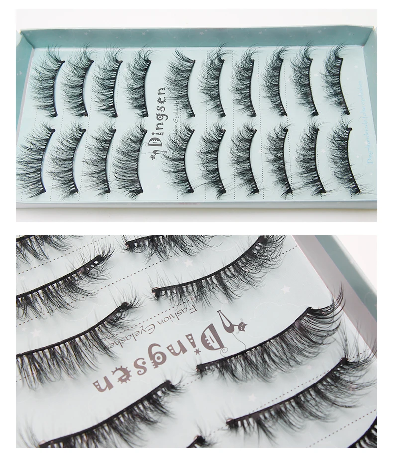 DINGSEN 10 Paar 3D Faux Mink Wimpern Natürliche Kunstwimpern Maßgeschneiderte Flauschige Weiche Voluminöse Wiederverwendbare Make-up Wimpern Bestseller – Detail 10