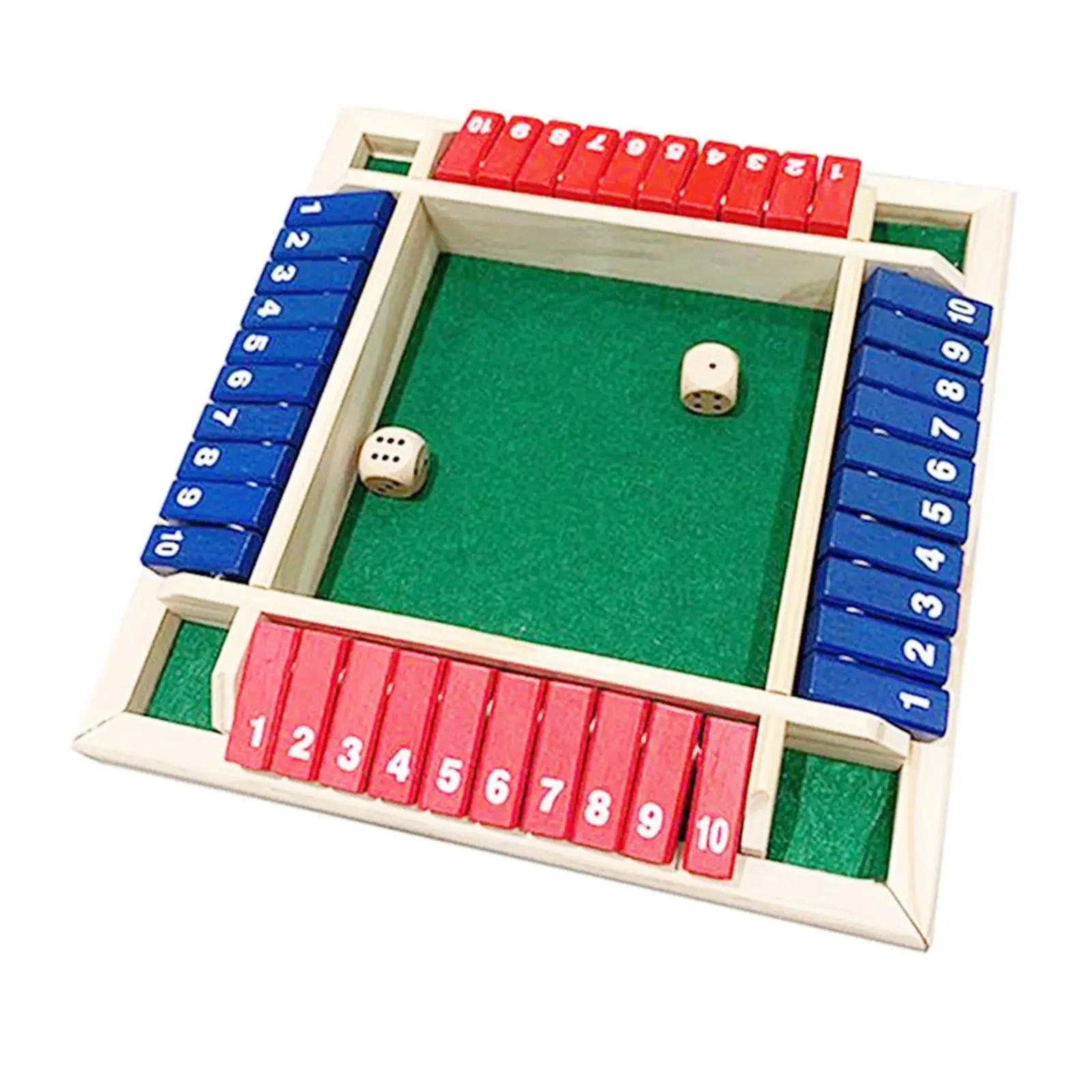 4 Player Shut The Box Game Wooden Board Game for The Home Travel