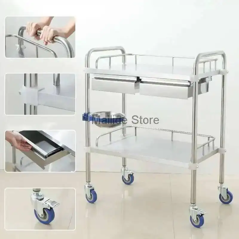 

Stainless Steel Salon Trolleys Beauty Salon Modern Medical Tool Trolley Creative Salon Furniture Hospital Mobile Storage Trolley