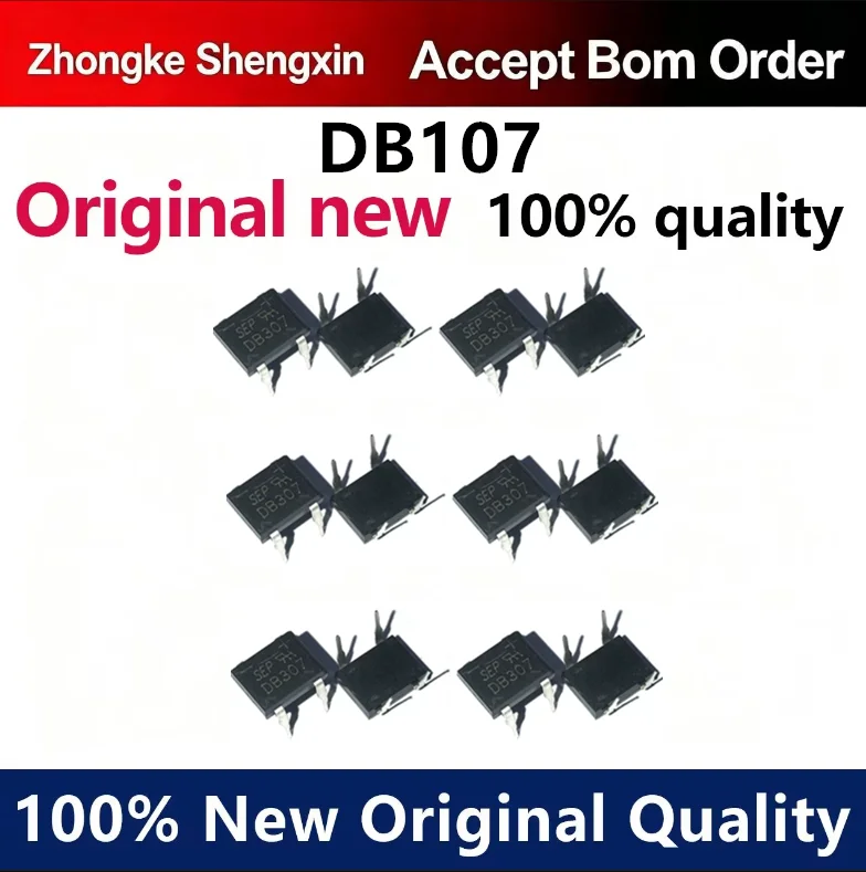 （5pcs-100pcs）DB107 rectifier bridge unidirectional bridge stack DIP-4 1A 1000V SEP brand new plug-in 4-pin DIP-4