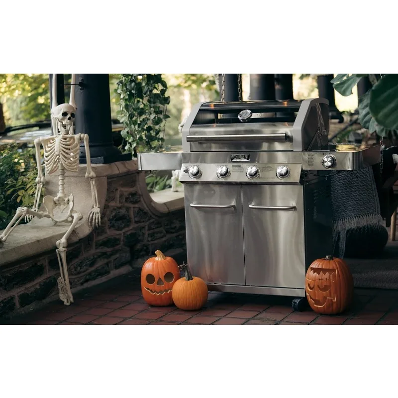 شوايات تذكارية أكبر قابلة للتحويل 4 شواية غاز طبيعية خزنة من الفولاذ المقاوم للصدأ شوايات البروبان، أدوات تحكم LED