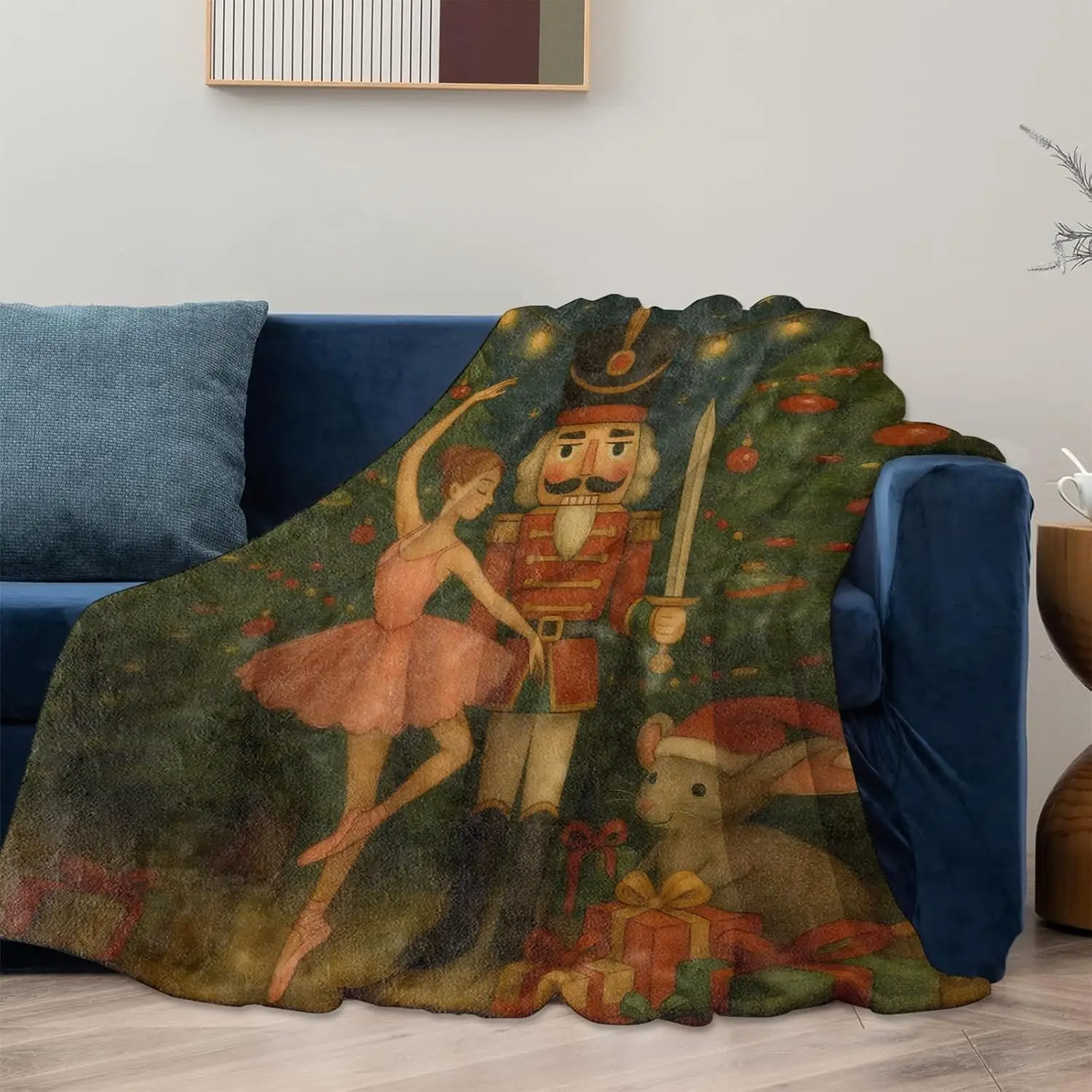 Nutcracker Ballet Blanket Gifts for Women Adults Girls Kids, Christmas Nutcracker Flannel Blankets for Bedroom, Camping, Couch,