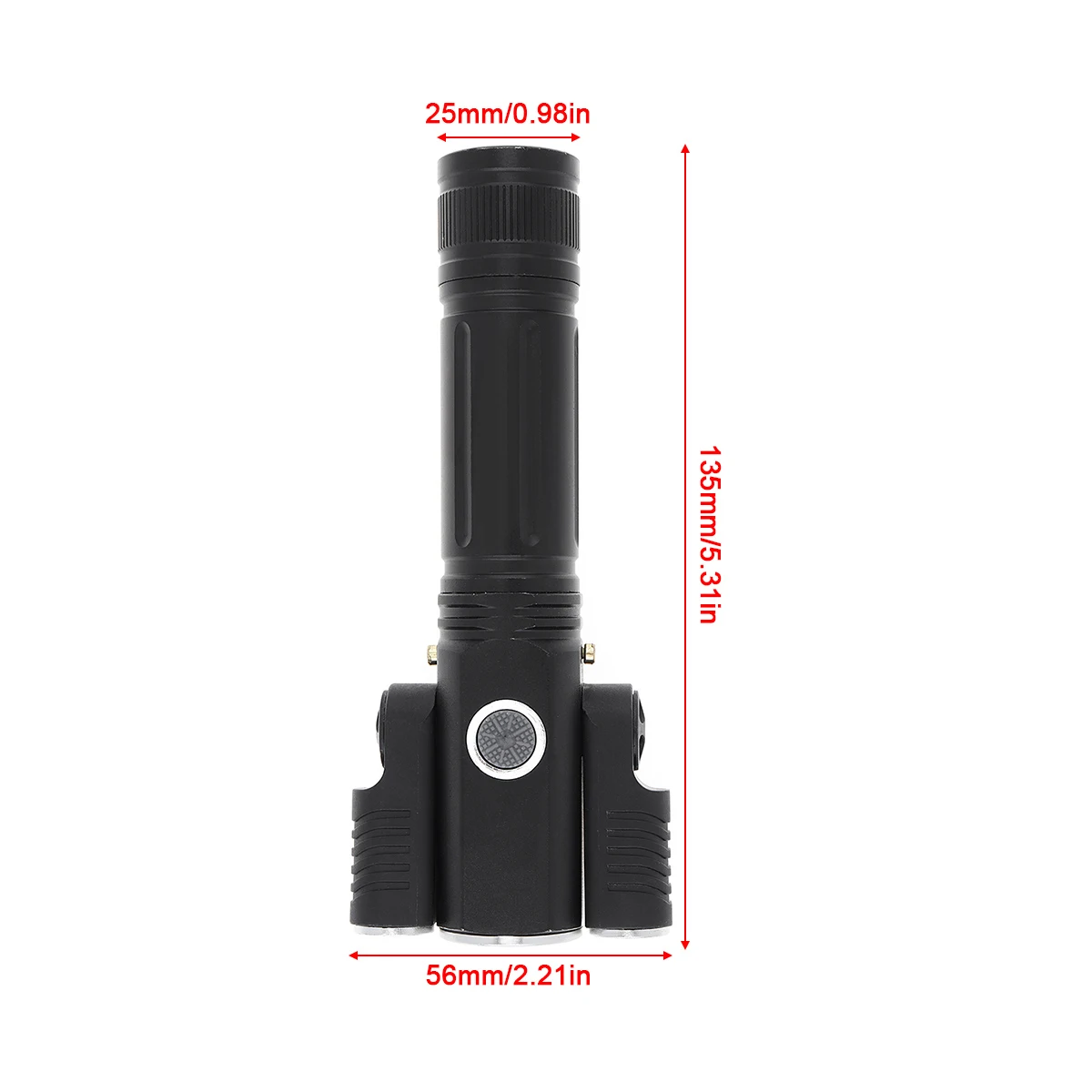 E39 L2 1500 LM 500m Super Bright Rechargeable Flashlight for Outdoor Hiking /Riding with 2 Wing Lights, 4 Lighting Modes Torches