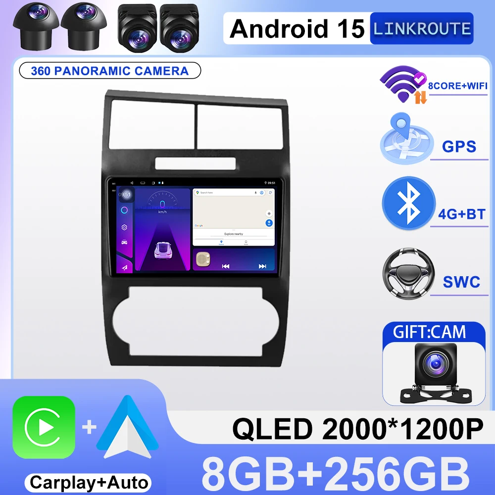 Android 16 Car Radio For Dodge Charger LX 2005 - 2010 For Dodge Magnum 2 2003 - 2007 Multimedia Stereo Player Wireless Carplay
