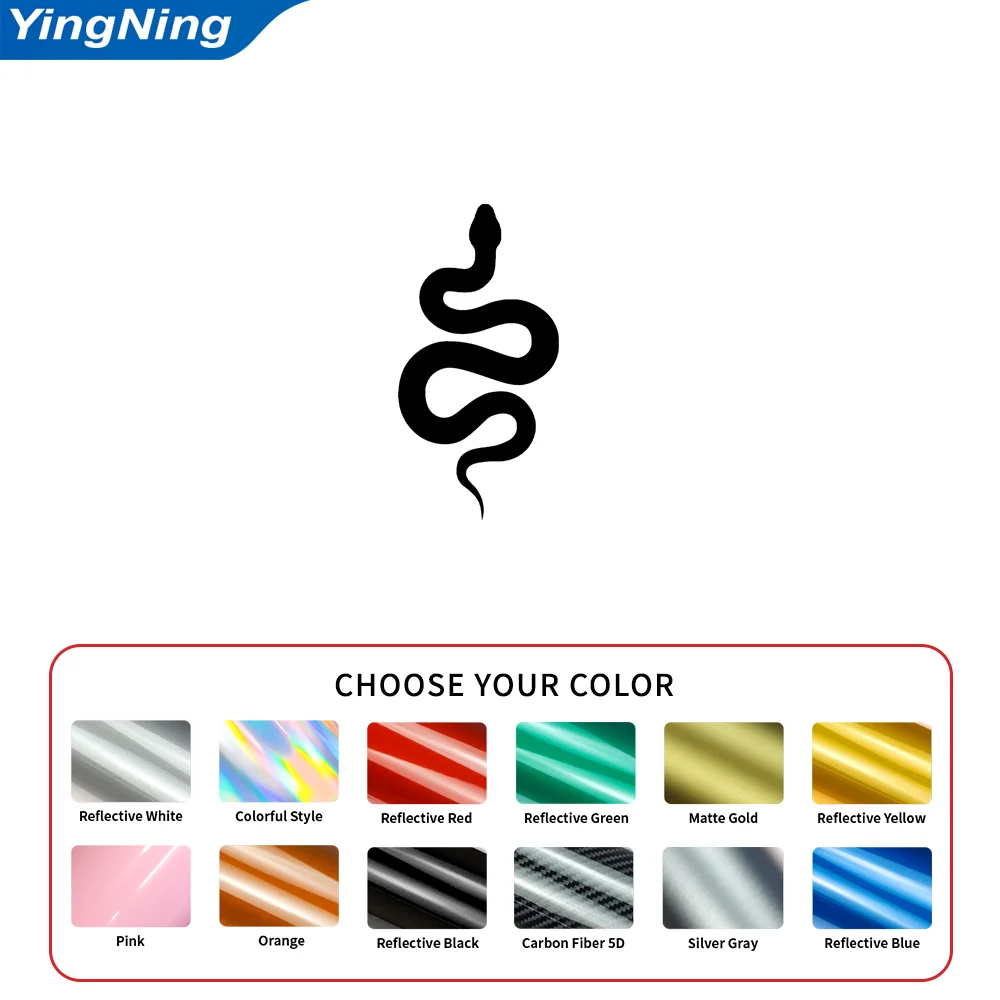 Reflective Snake Car Decal Serpent Silhouette Reptile Vinyl Sticker Car Window Bumper Laptop Self Adhesive Animal Vehicle Decor