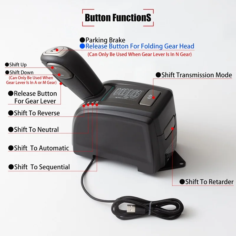 PC USB Automatic Transmission Gear Shift For ETS2 ATS CTS Game Shifter Euro Truck Simulator 2 For Logitech G923 G29 G27 G25 TGT2