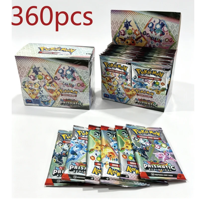 360Pcs Pokémon card stined Rivals Prismatic Evolutions Card Stellar Crown 151 Ultra Prism English Booster Battle Transaction Gif