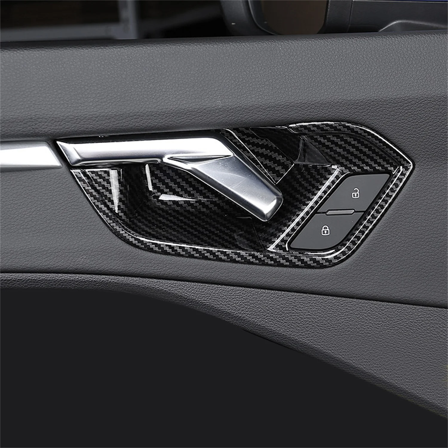 for Audi Q3 F3 Sportback 2019 2020 2021 2022 2023 Car Interior Accessories Door Handles Bowl Cover Trim ABS Plastic 4pcs