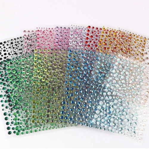 Imagen 1 del producto Decoraciones faciales, pegatinas de diamantes de imitación para Festival de Música, fiesta de Halloween, pegatina de cristal móvil, juguete para niños, pegatinas de diamantes DIY