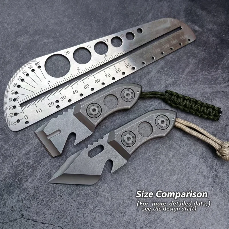 Two Types of Pry Bars/Small Cutters with Dc53+ Titanium Alloy Handles
