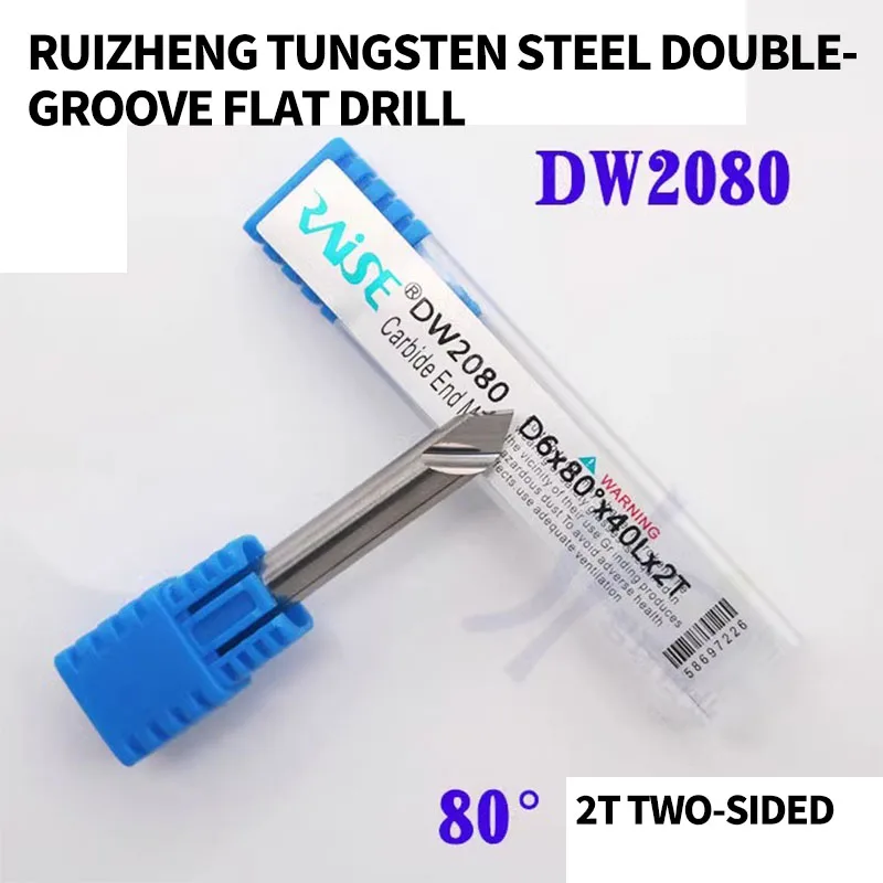 for DW2080 sharp tungsten steel double-groove flat drill D6X80 x40x2t80-2 tooth angle milling cutter