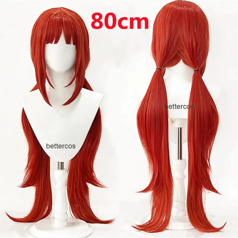 Nilou Impact Wig Merah Lurus Panjang Cosplay Anime Wig Sintetis Tahan Panas Pra-gaya