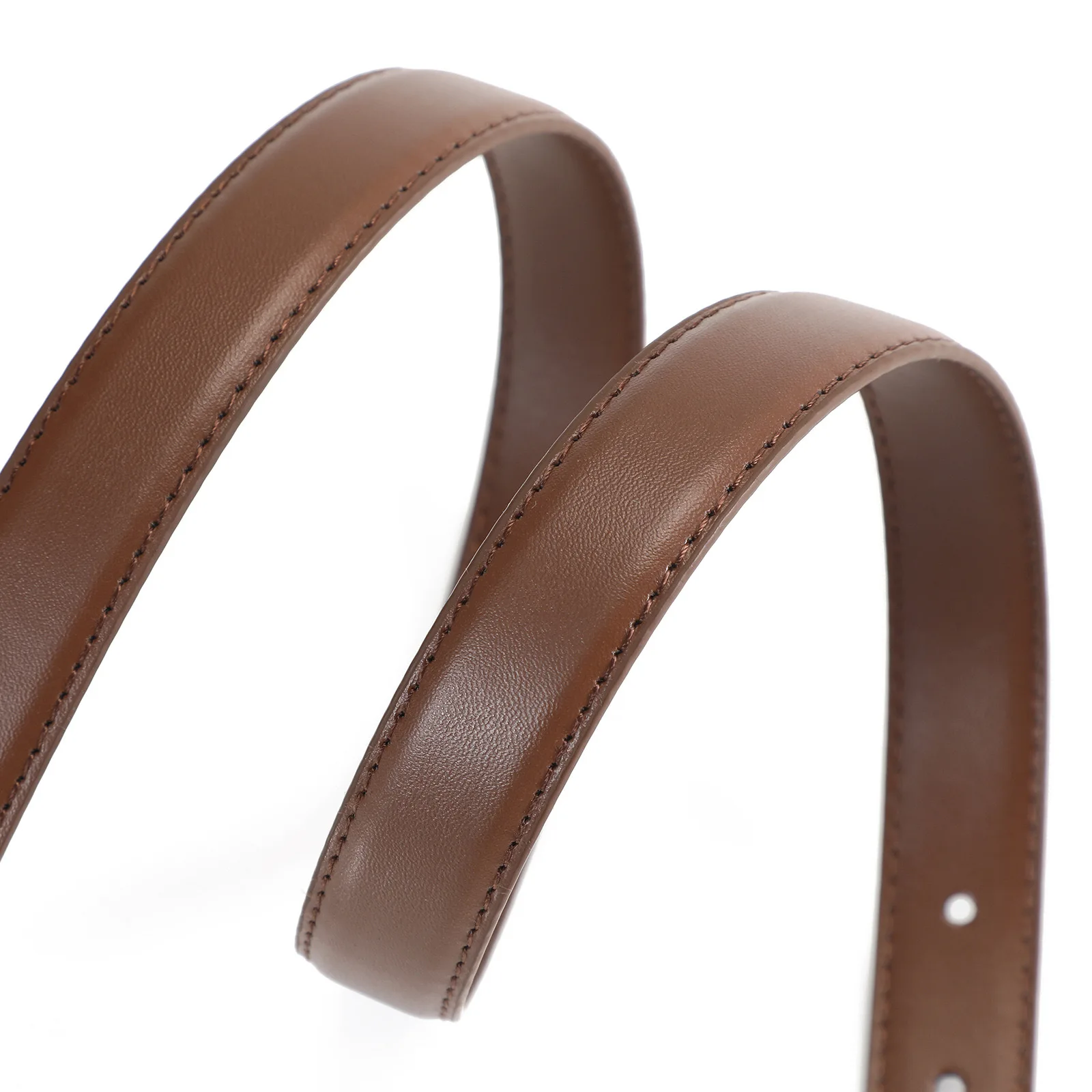 Luxuriöse PU-Ledergürtel für Damen, Modische Goldene Dornschließe, 2,3 cm Breiter Taillengürtel für Kleider & Jeans, Accessoires in Schwarz und Braun – Detail 12