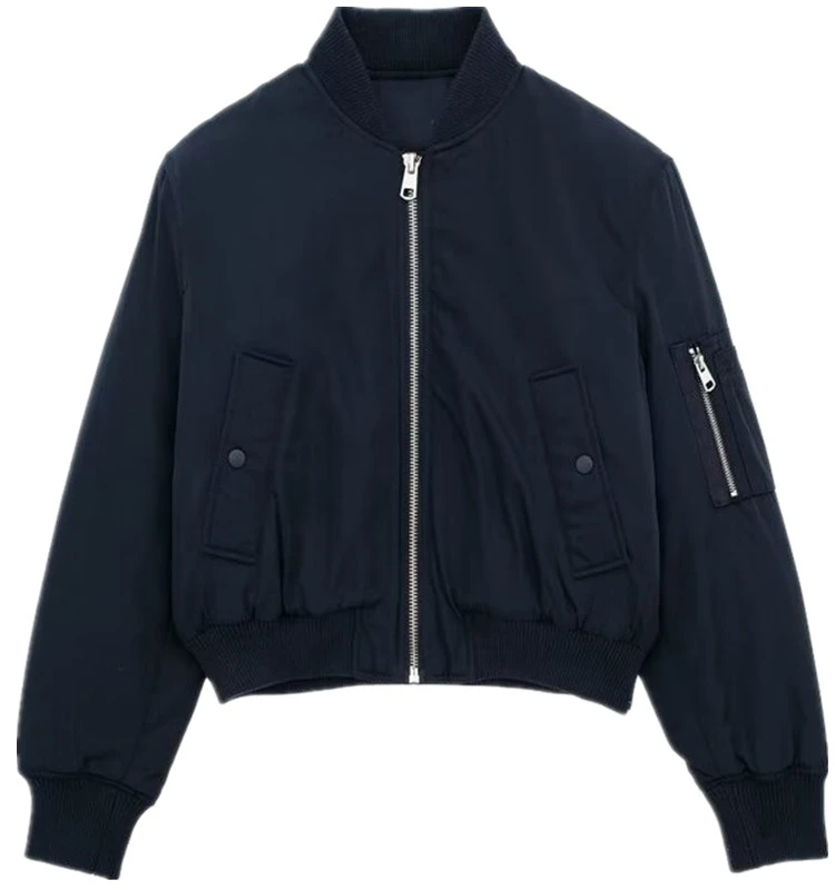 

Осень 2023, новая женская универсальная облегающая верхняя одежда ort Pilot Jaet с воротником-стойкой, обычный тонкий другой материал 00%