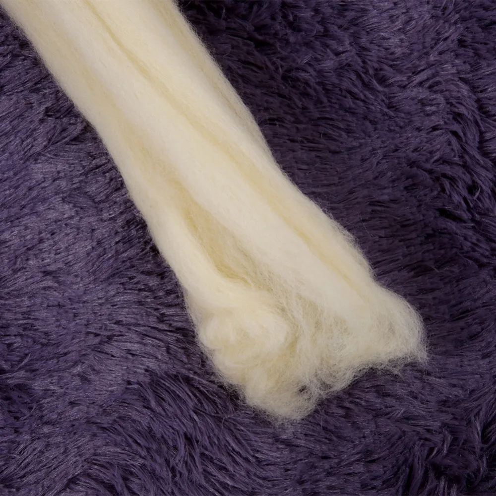 Soft White Wool Roving 8.8 oz Wool Spinning Wool Roving Needle Felting Wool For Wet Felting