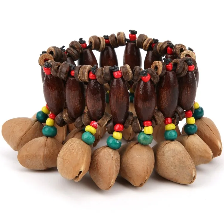 

African Drum Bracelet HandMade Nut Shell Handbell Percussion Musical Instrument Supplies