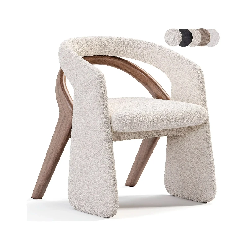 

Style Designer Fabric Dining Chair Nordic Modern Restaurant Wooden Chair