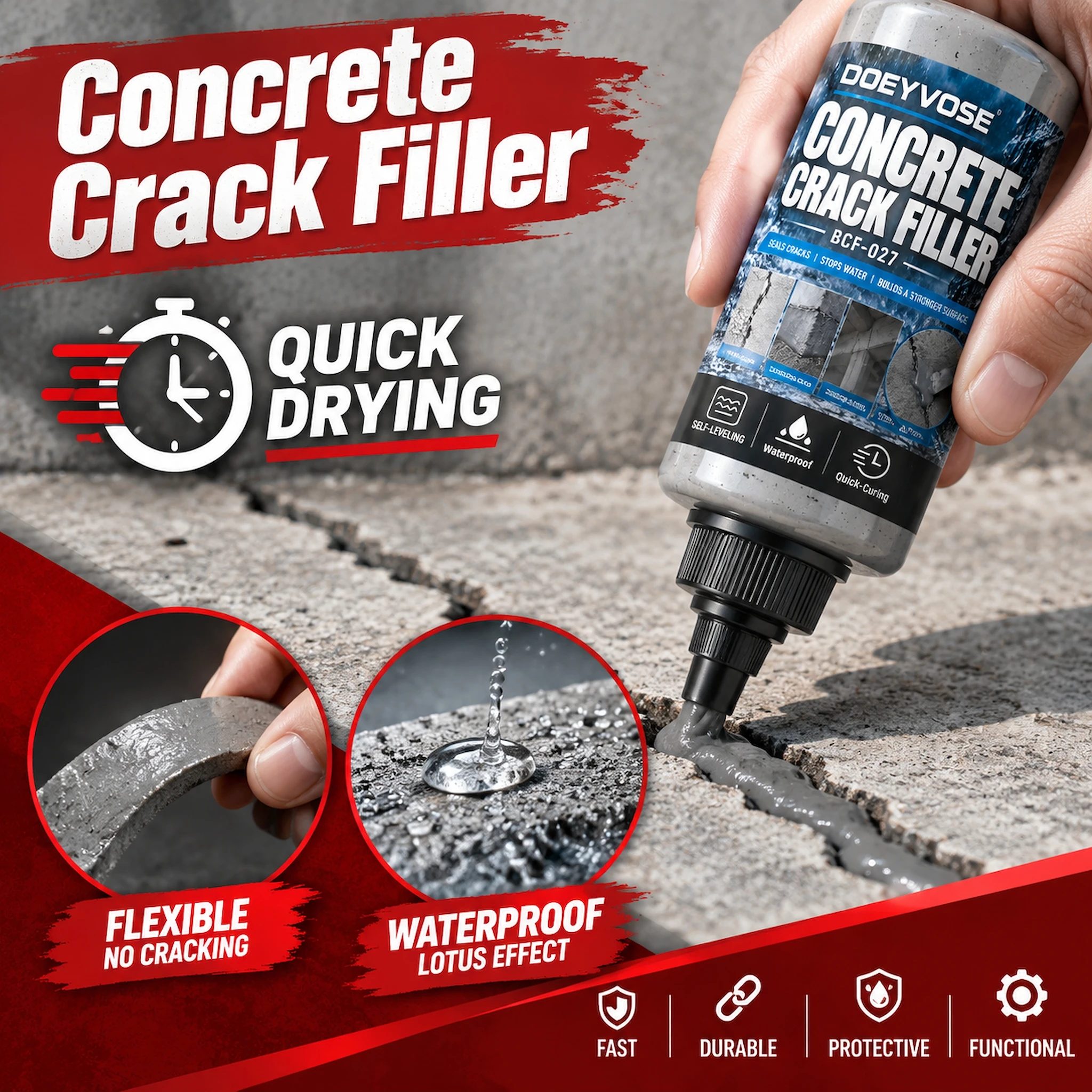 105g Water Based Potting Glue, Bottled Concrete Filler for Concrete Cracks, Holes & Joints