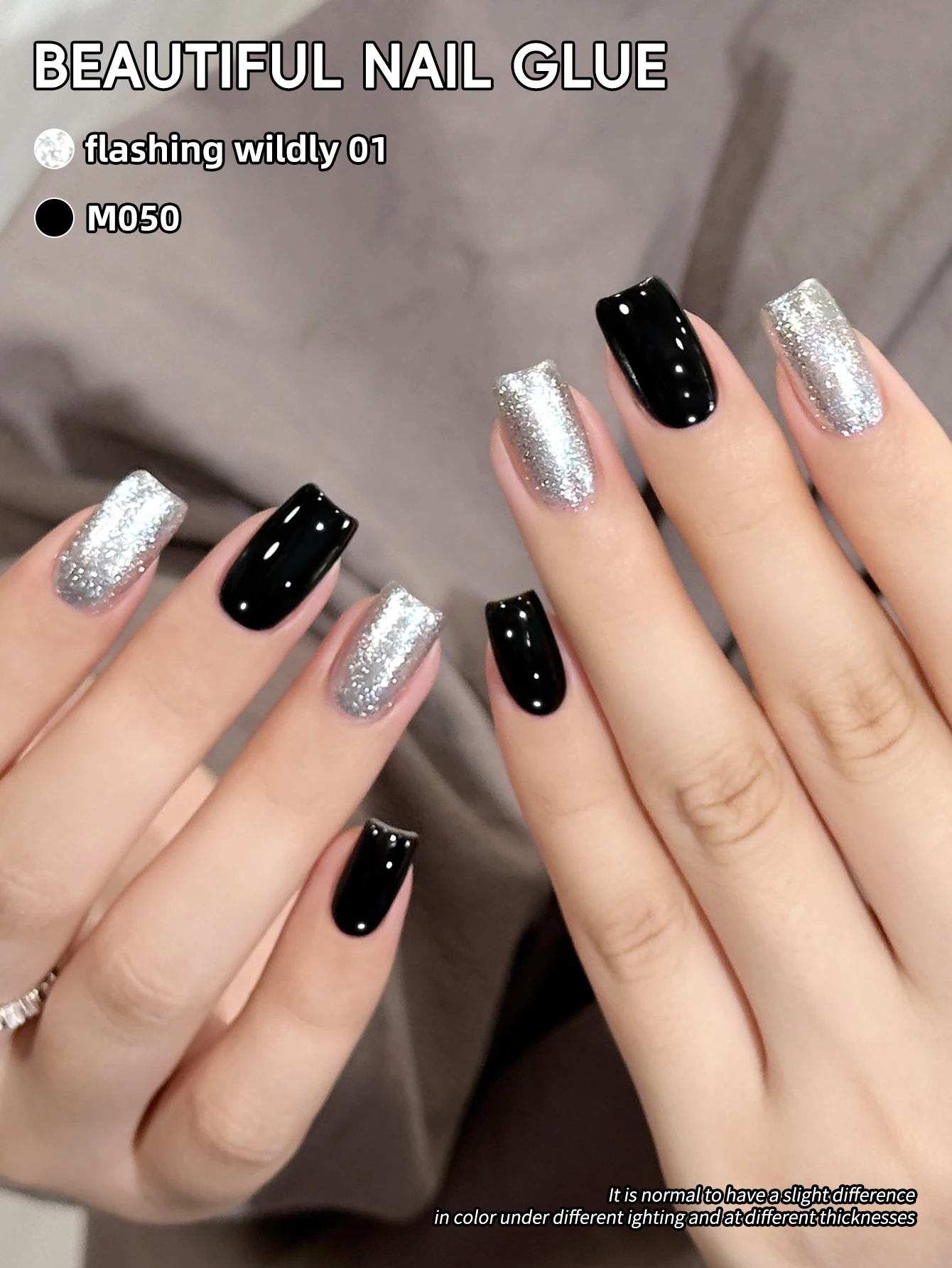 2 قطعة دينغ بانغ تعثر 01 M050 --- جديد شعبي لامعة مسمار الفن 2 اللون مجموعة مشرق بريق الفضة مسحوق هلام مسمار الفن DIY بها بنفسك