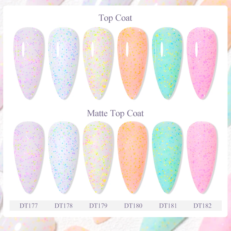 MEET ACROSS 7ml Cheese Glitter Gel Polish For Nails Color Grit Series Sequins Effect Nail Art UV LED Gel Varnish Spring Manicure