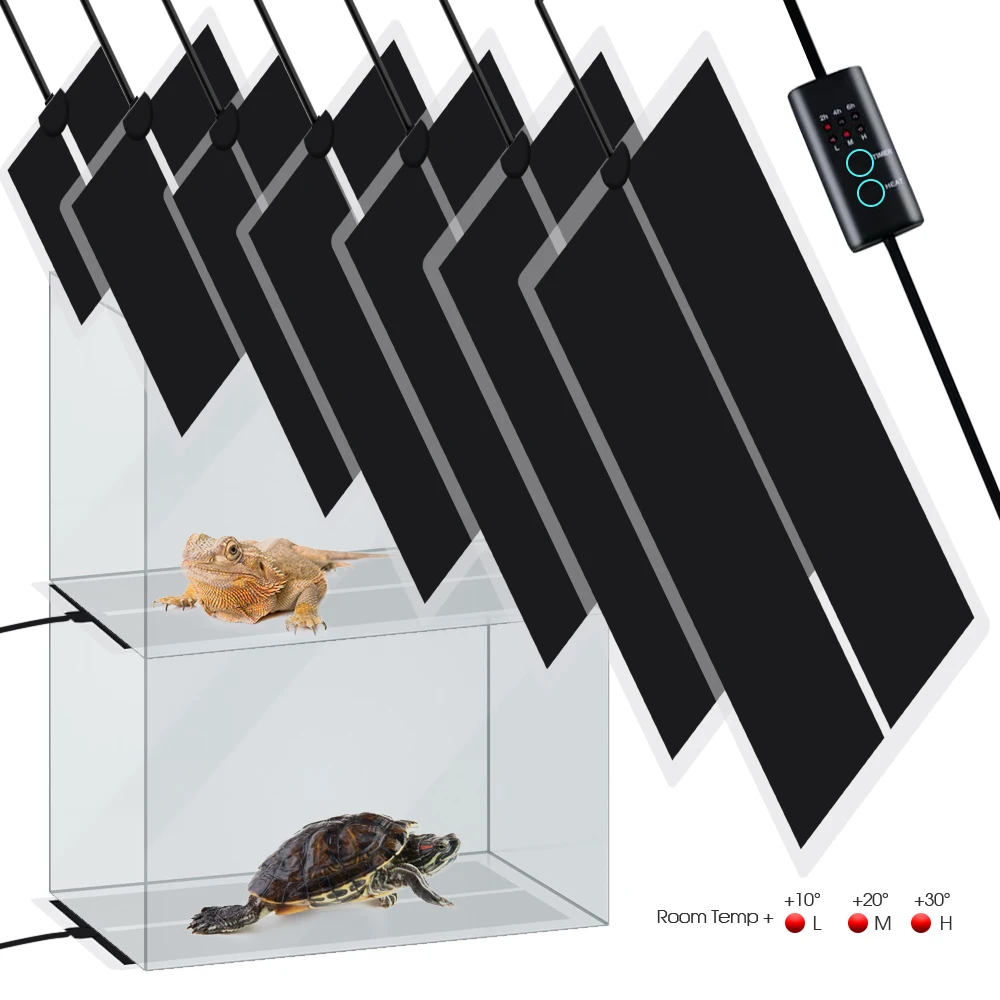 1pc 5-45W 2/4/6H Timing Warmer Heat Mat with 3-Gear Temperature Controller Graphene Plants Heating Pad Reptile Terrarium Heaters