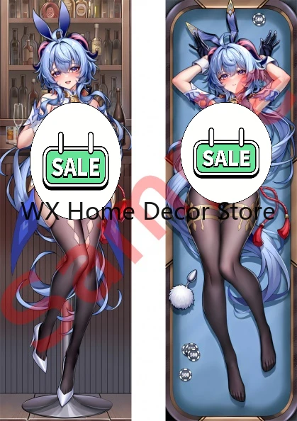

New Style Genshin Impact Ganyu Dakimakura 2WAY Hing Body Case Anime Otaku Pillow Cushion Cover Xmas Gifts