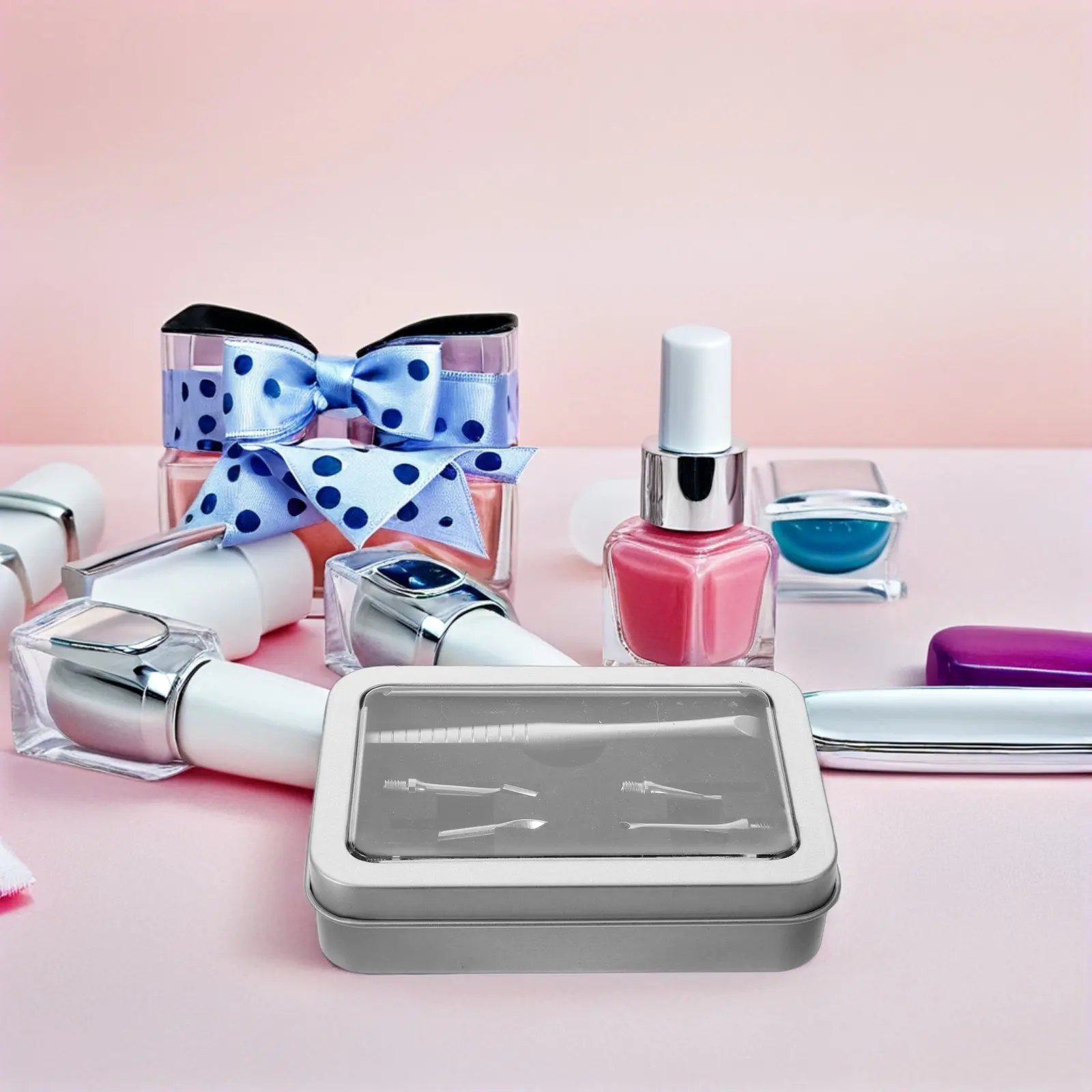 

1Set Professional Metal Cuticle Care Kit with Pusher Tool Cuticle Nipper Nail Lifter Polishing Pusher for Manicure Pedicure