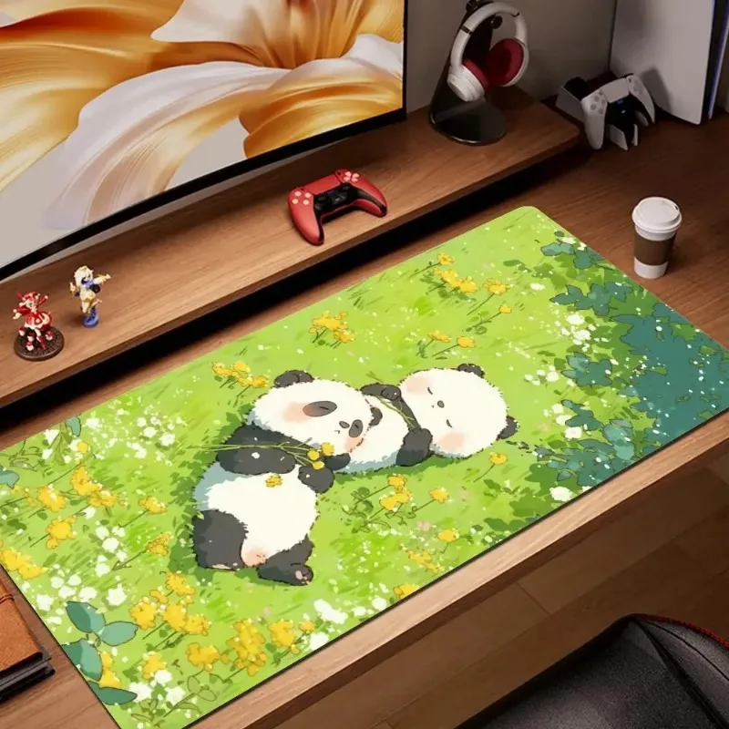 New Arrivals Cute Cartoon Panda Mousepad Gamer Gaming Accessories Mouse Pads Size For Office Long Table Mat Mice Pad non-slip