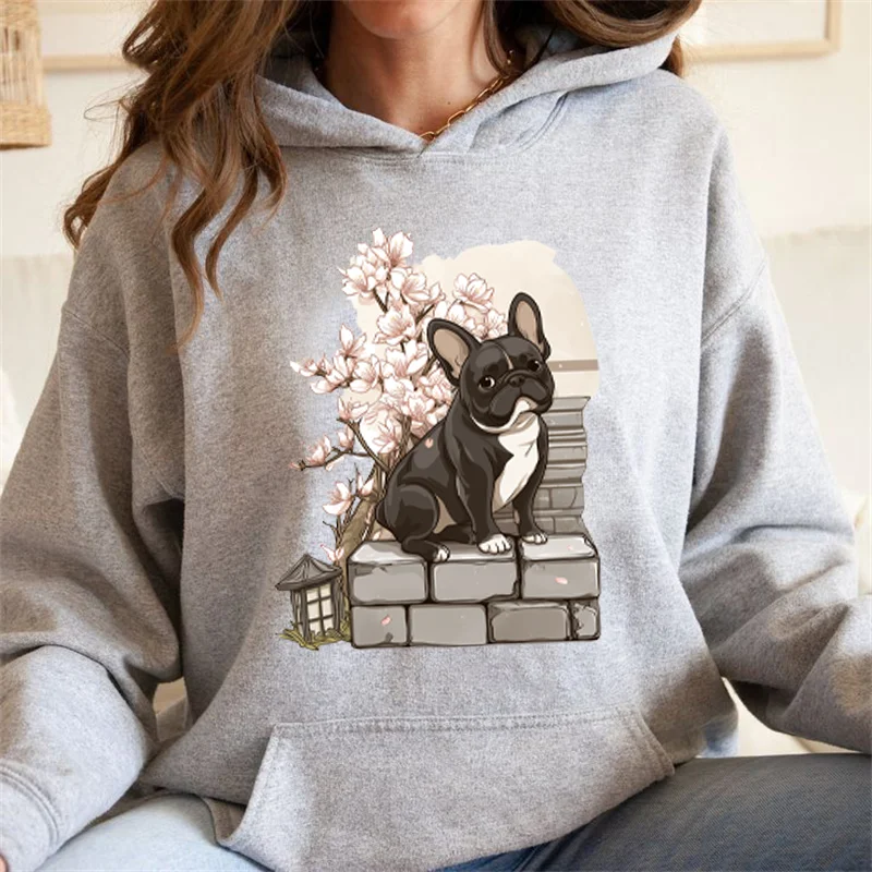 Women's Hooded Sweatshirt for All Seasons, Daily Casual, Fashionable Sports Sweatshirt with Hood, Long Sleeves and Loose Pull-up