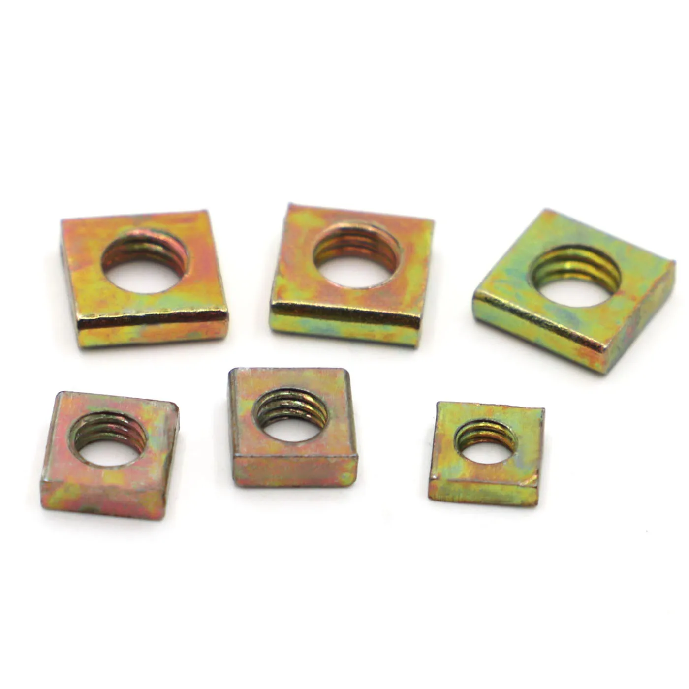 50 шт. цветная цинковая углеродистая сталь M3 M4 M5 M6 DIN562 тонкие метрические квадратные гайки