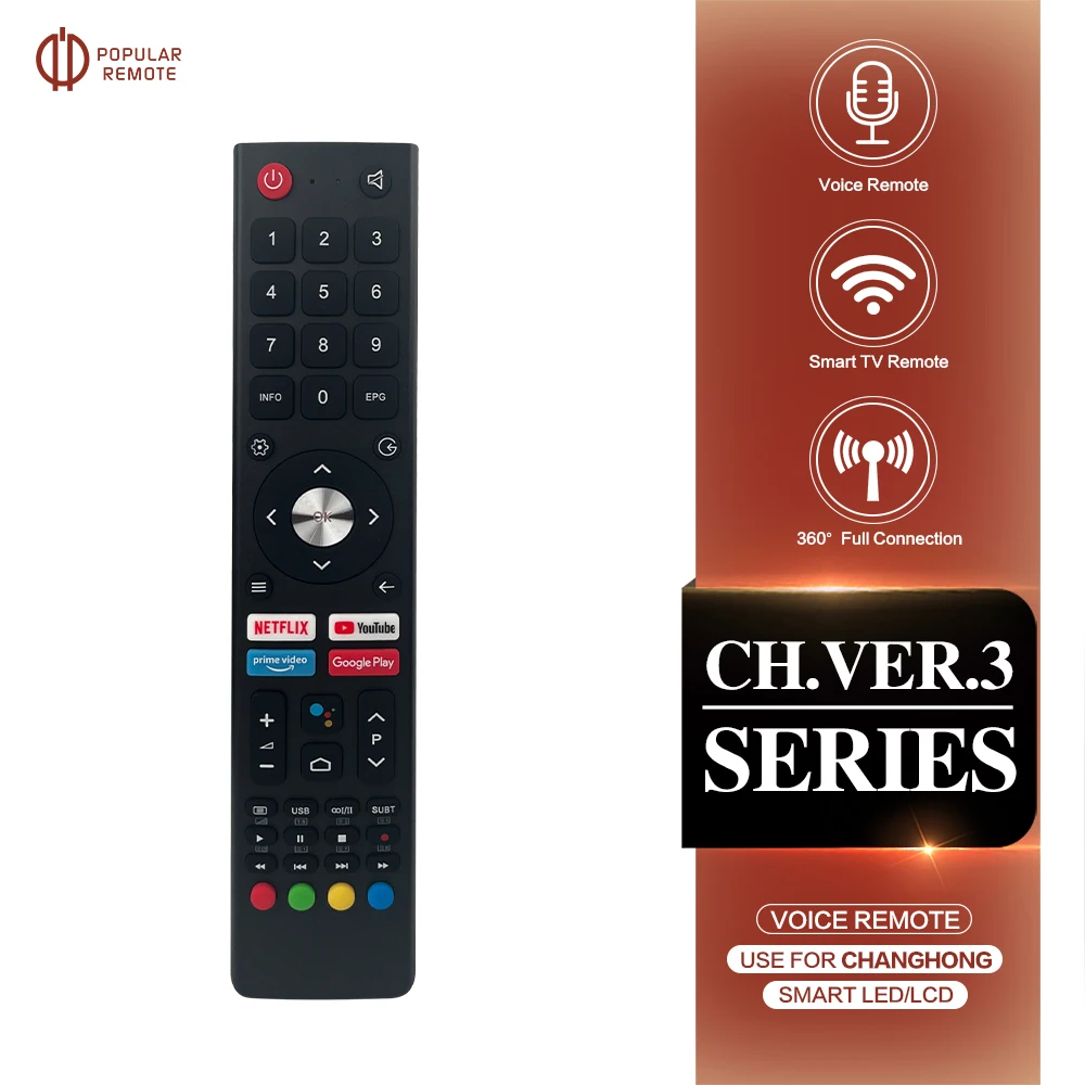 

Voice Wireless TV Remote Control Replace for Changhong TVs GCBLTVC1GBBT-C2 GCBLTVC1GBBT GCBLTVC1GWBT-HITACHI-1 With Youtube