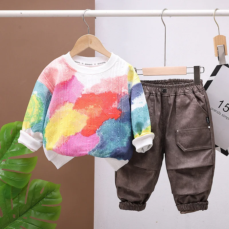

New Spring Autumn Baby Boys Clothes Suit Children T-Shirt Pants 2Pcs/Sets Infant Girls Clothing Toddler Costume Kids Tracksuits