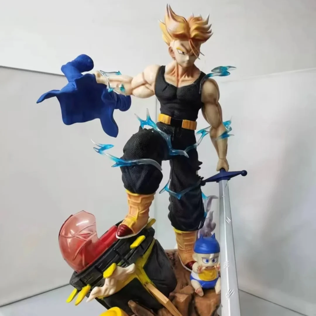 50cm Super Saiyan Torankusu  Anime  Machine Statue Model Ornaments Box Future Trunks Three Heads Action  Collect  Doll Gift Toys