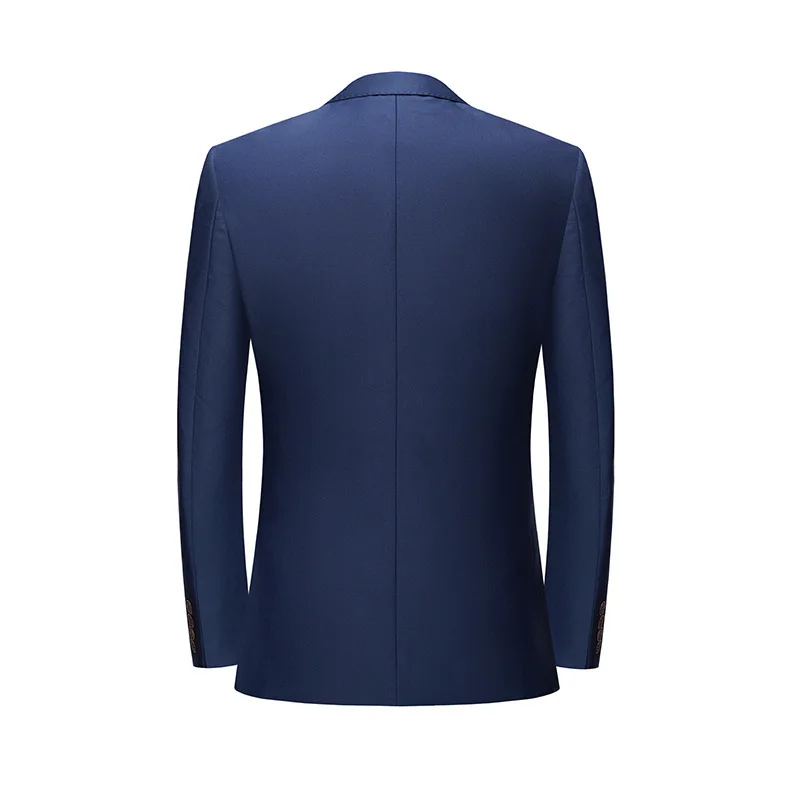New Autumn/winter Suit Set for Men, British, Korean Version, Slim Fit, Dark Blue Casual Suit Three Piece Set