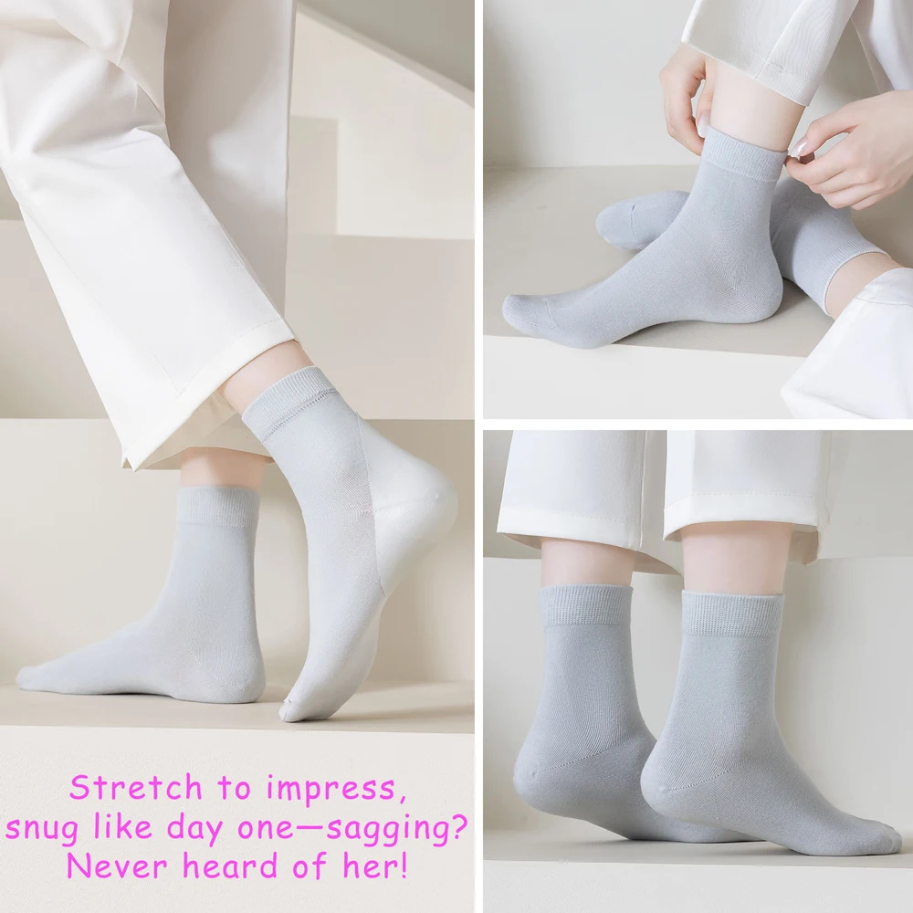 1/3 Paar feuchtigkeitsspendende Socken für Frauen, rissige Fersenbehandlung mit Rosenöl, weichmachende Pflege, Silikongel-Pad, Baumwoll-Crew-Socken – Detail 14