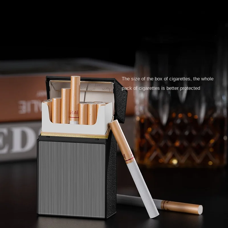 20 Thick Cigarette Case Tungsten Wire Igniter USB Charging Lighter Outdoor Waterproof and Moisture proof Electronic Lighters New view 3