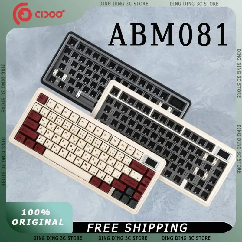 Cidoo ABM081 Mechanical Keyboard Kit with Screen Tri-Mode Hot Swap RGB Gasket Long Endurance Customized Office Gaming Keyboards