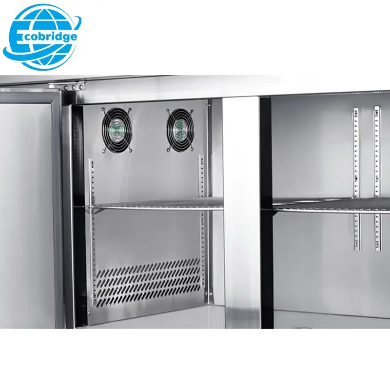 370L Pizza Prep Table Top Refrigerator Counter Freezer Industrial Cooler Fridge Bar Refrigeration Equipment for Commercial